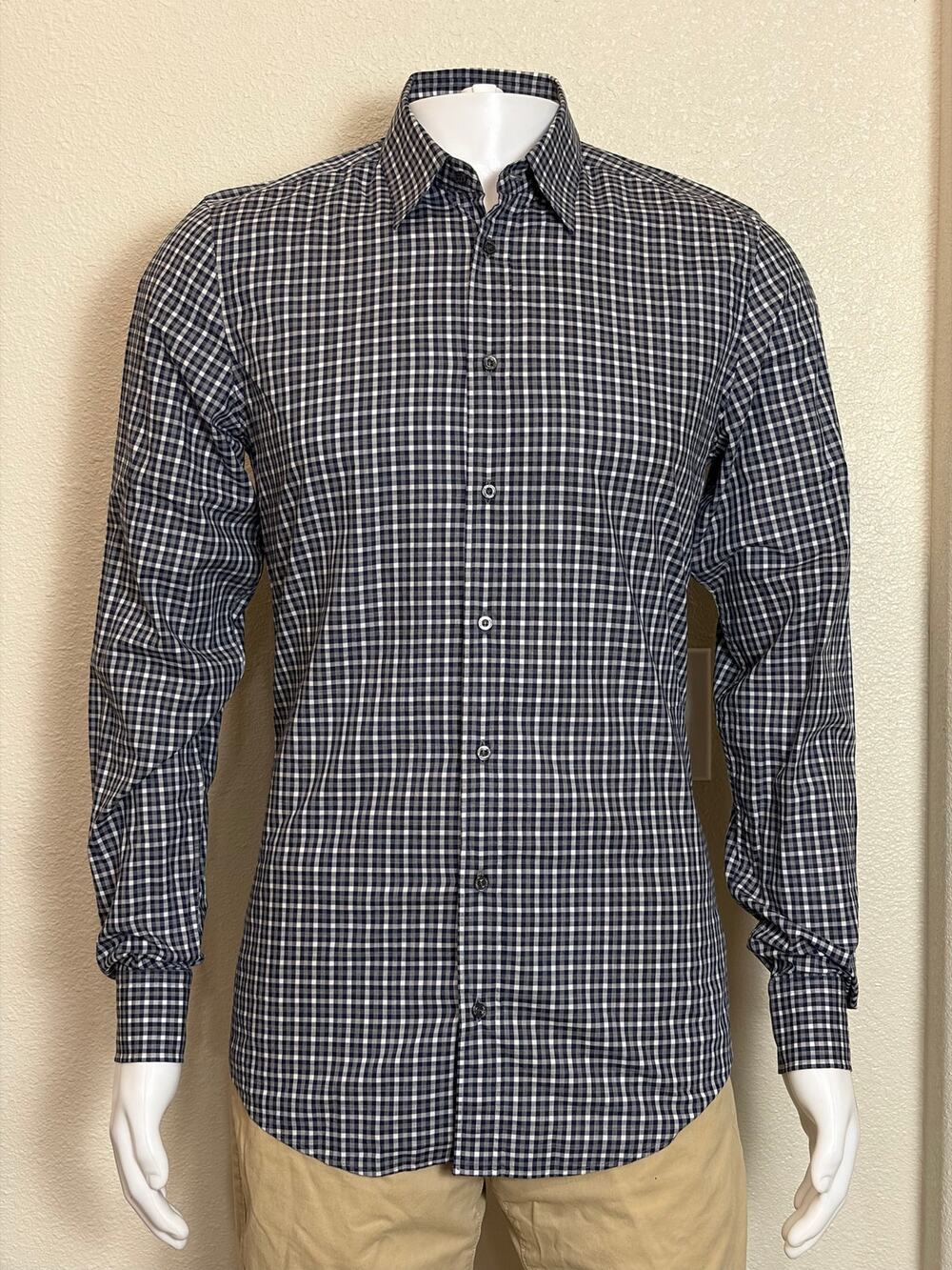 Gucci Authentic 2015 Frida Giannini Plaid Long Sleeves Button-Up Shirt 15/38